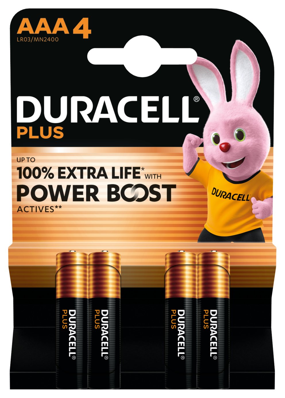 Duarcell Plus Powerboost AAA Batteries - Pack of 4