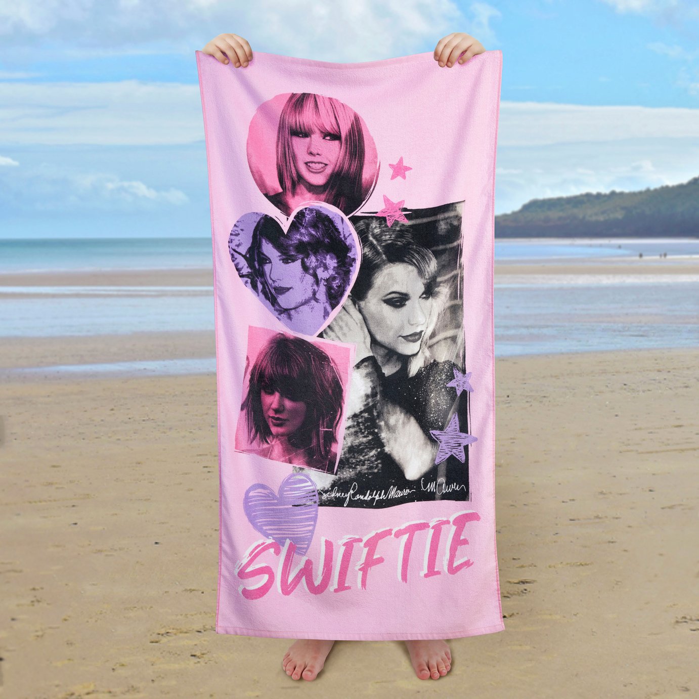 Celebrity Icons Beach Towel - Pink & Purple