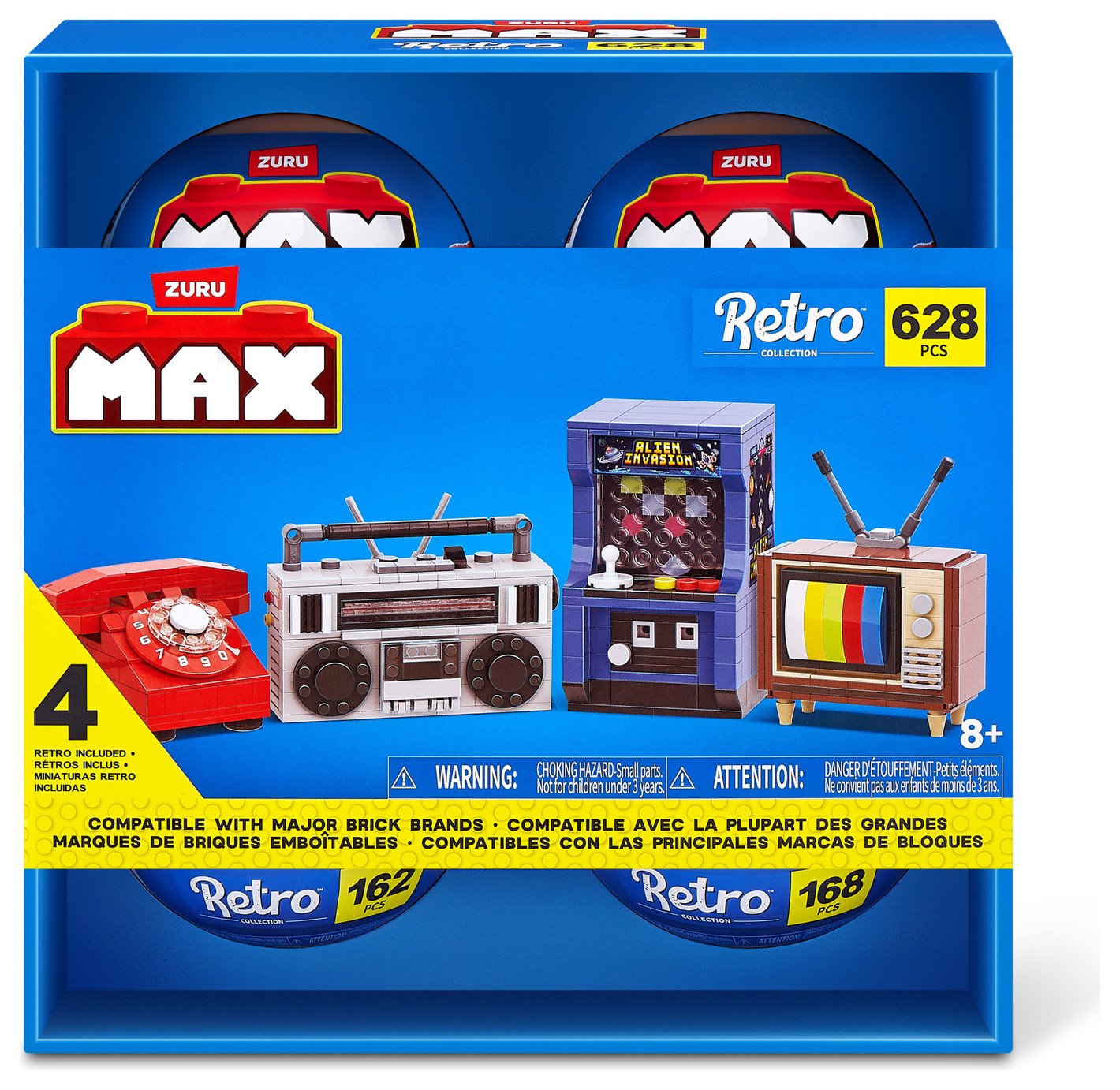 Max Build More Retro Building Bricks Collection - Set of 4
