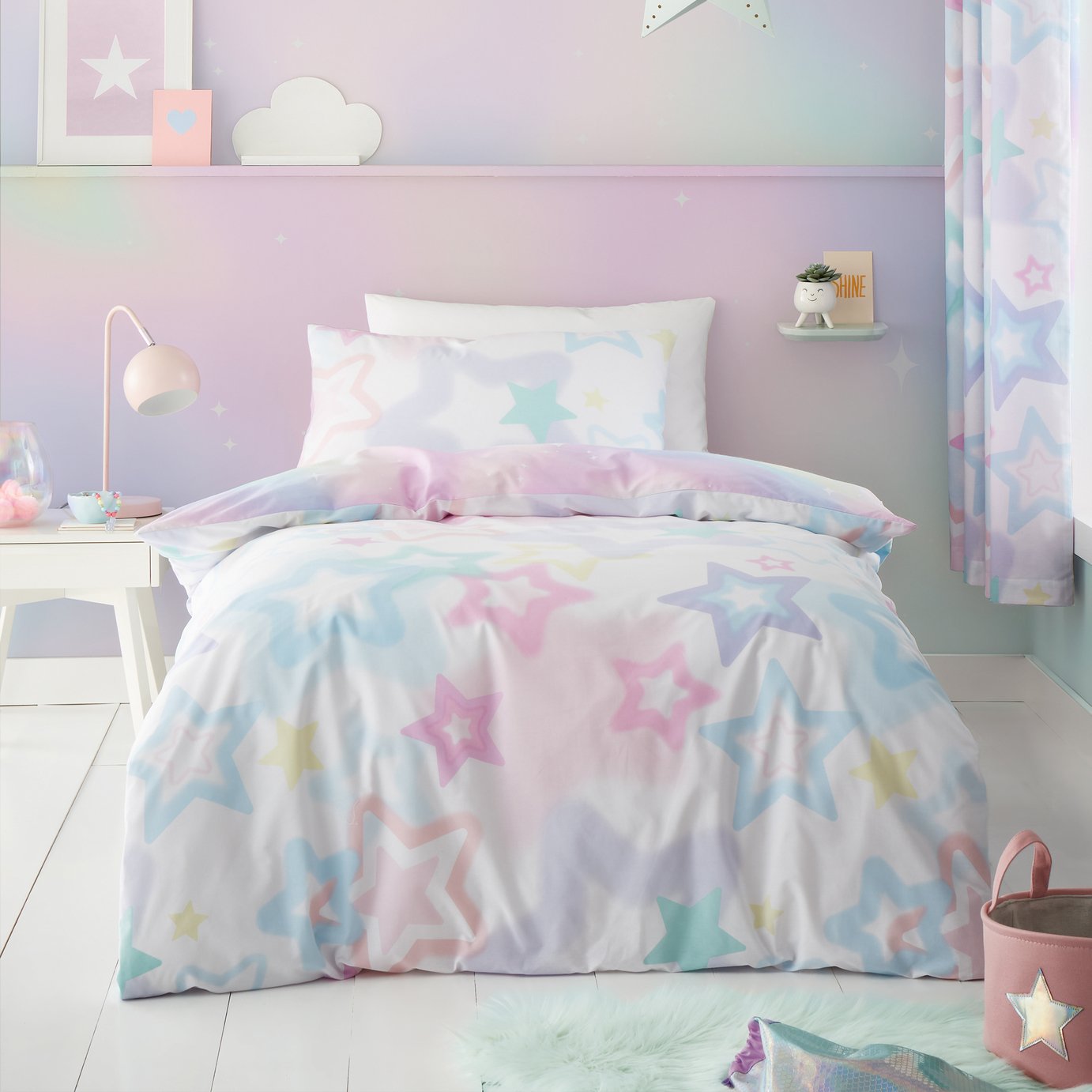 Catherine Lansfield Ombre Star Kids Bedding Set - Double
