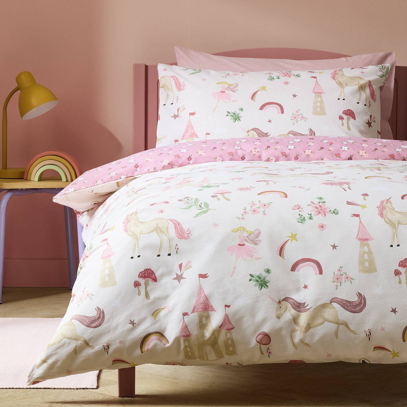 Argos Home Unicorn Storybook White Kids Bedding Set