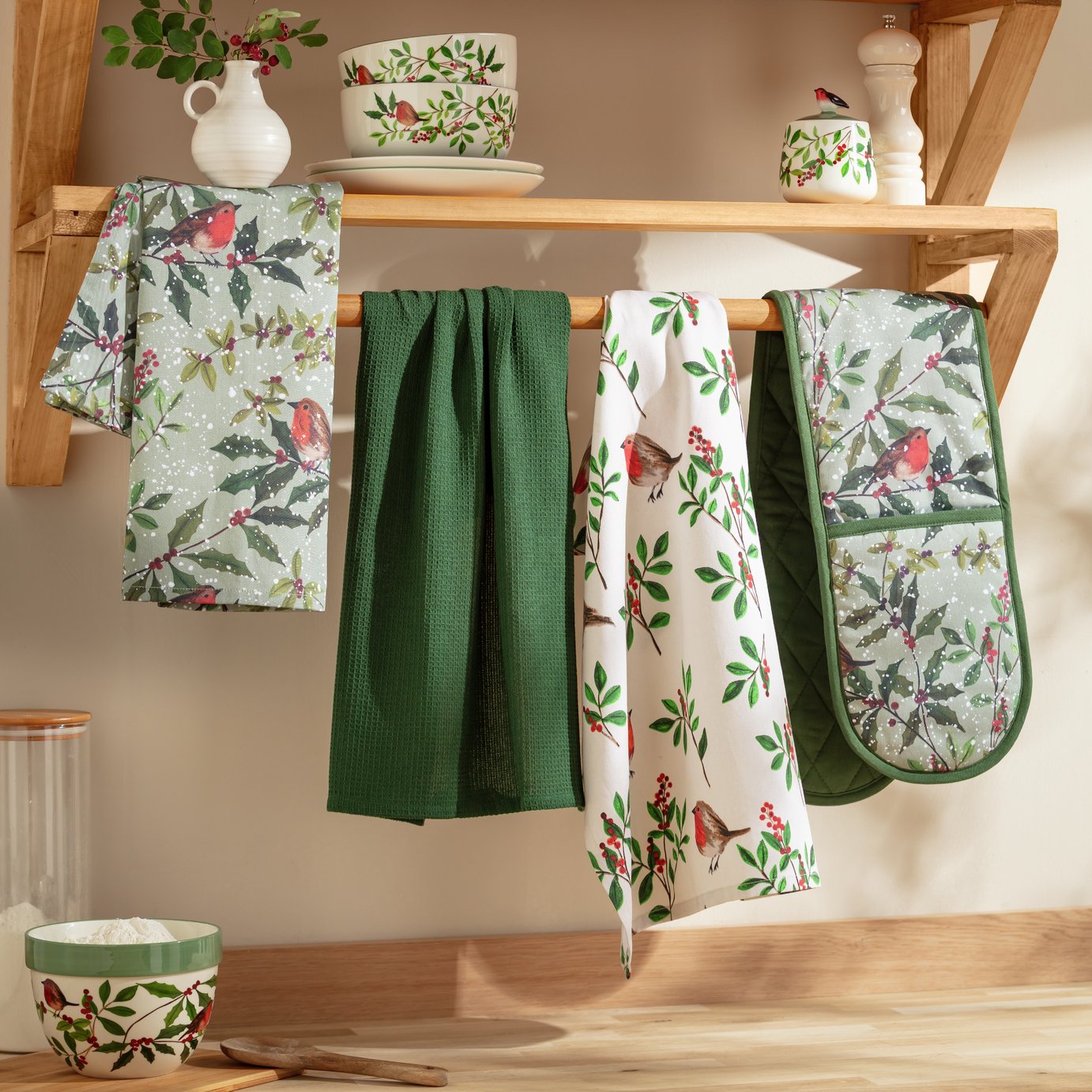 Argos Home Robin Kitchen Textiles Set - Green
