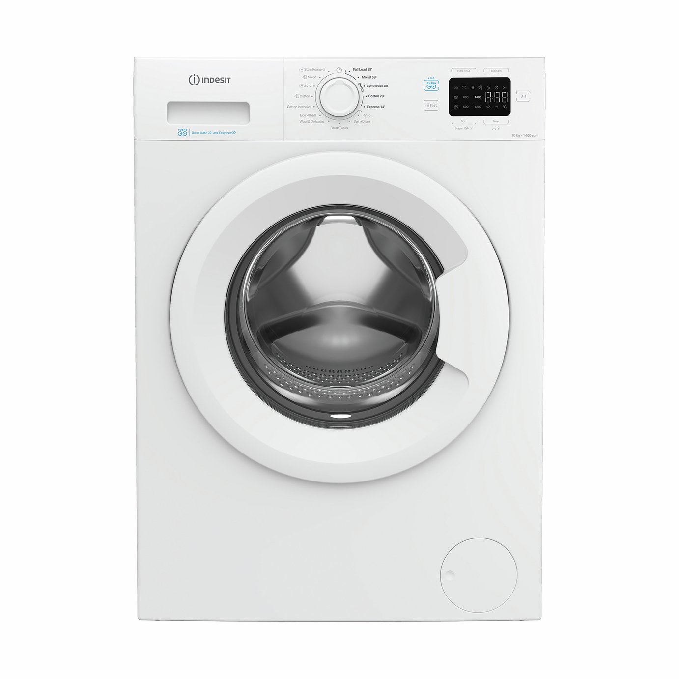 Indesit IP1046PUSH&GOUK 10KG 1400 Spin Washing Machine-White