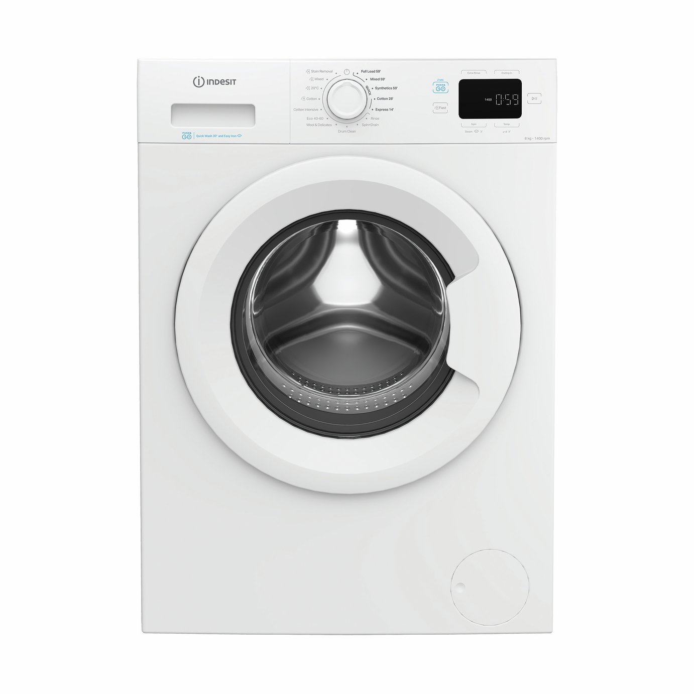Indesit IP846PUSH&GOUK 8KG 1400 Spin Washing Machine - White