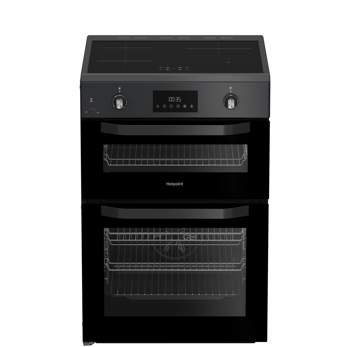 Hotpoint HDE6IDC2SA 60cm Double Oven Electric Cooker - Black