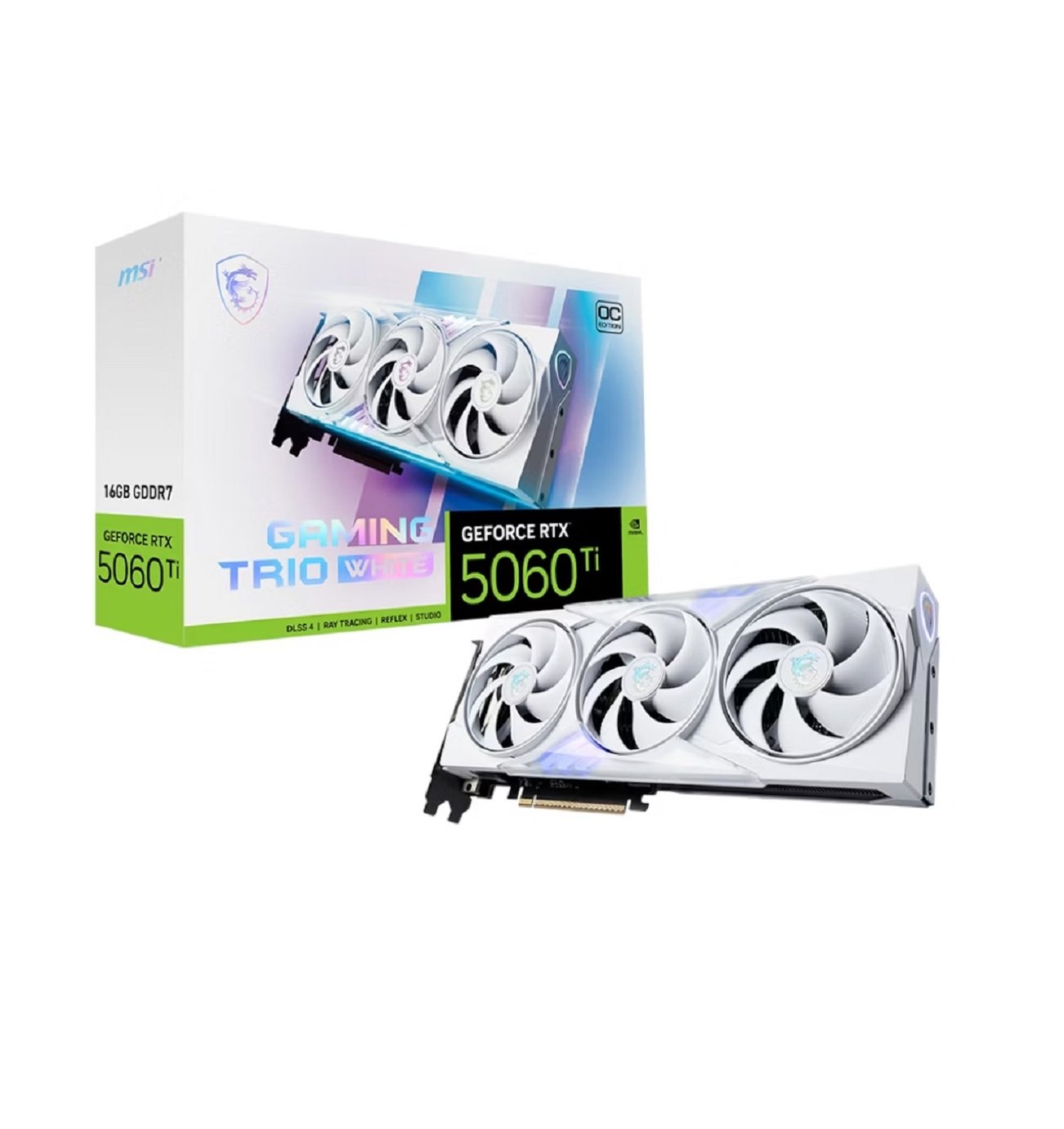 MSI GeForce RTX 5060 16GB Gaming Trio OC White Graphics Card