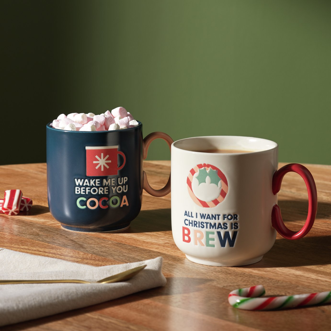 Habitat Slogan Set of 2 Mugs - Cream & Navy