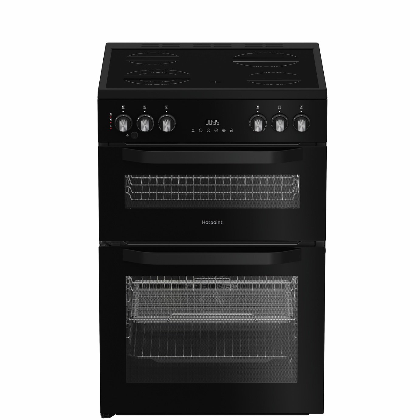 Hotpoint HDE6VDCASB1 60cm Double Oven Electric Cooker -Black