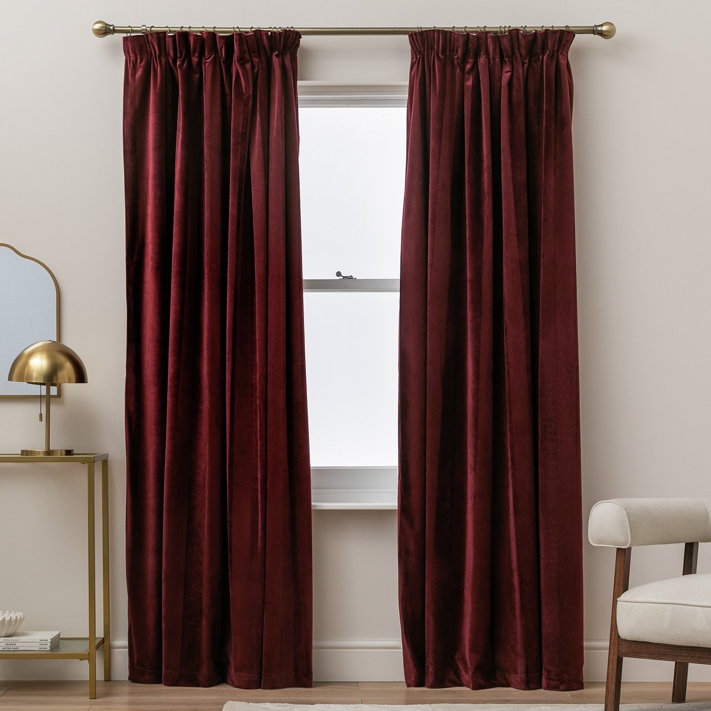 Argos Home Blackout Pencil Pleat Curtain - Berry