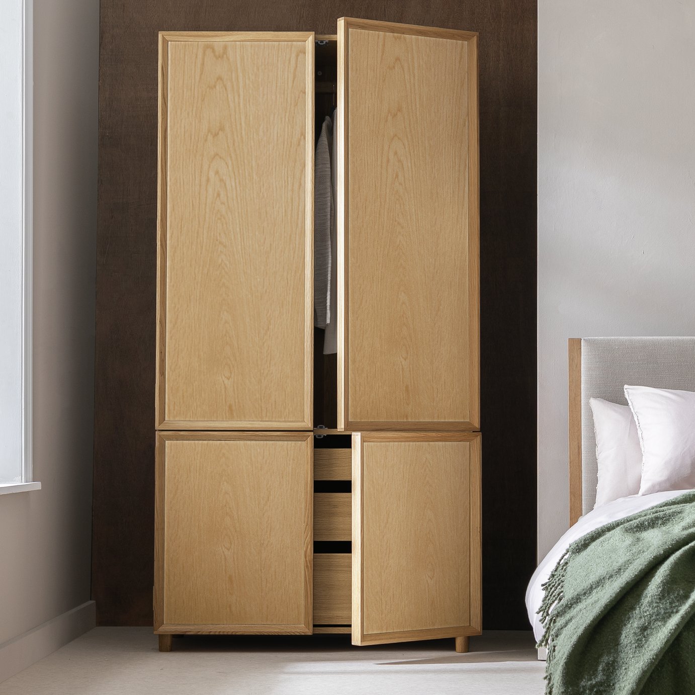 Habitat Weston 4 Door 3 Drawer Wardrobe - Oak