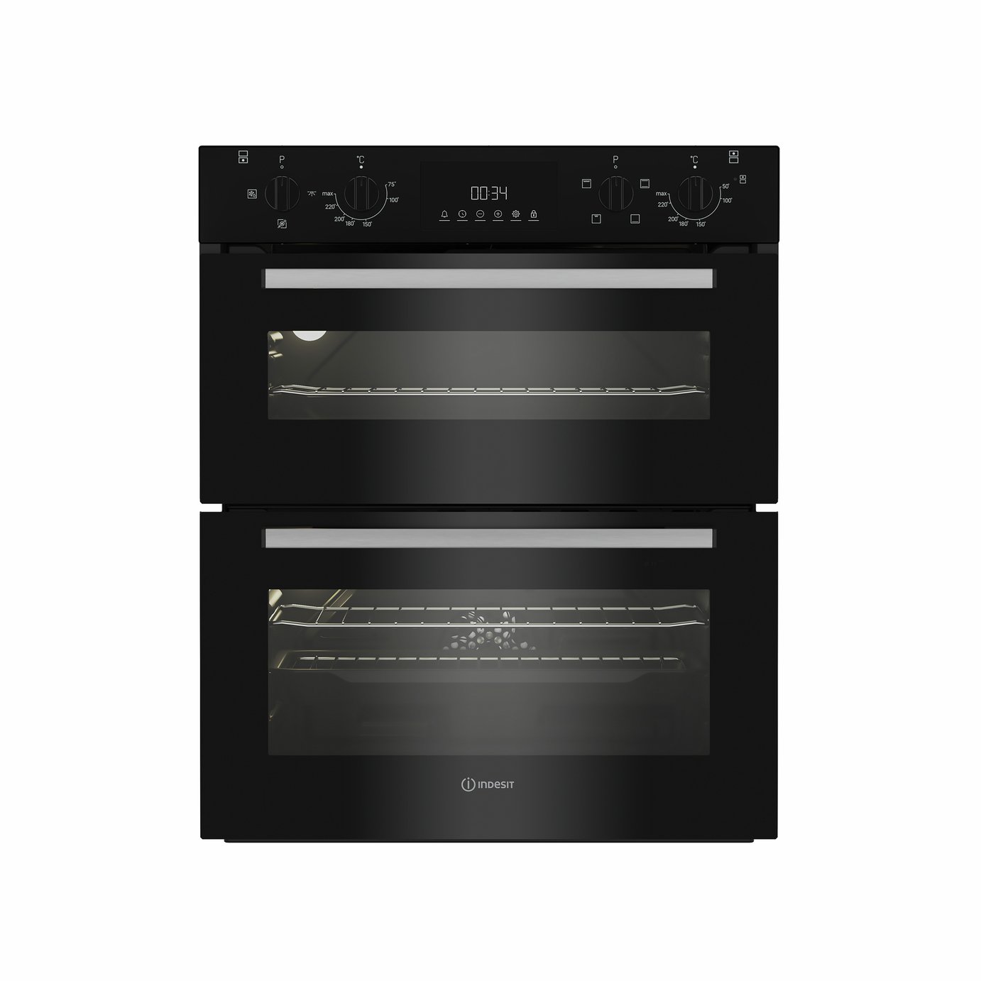 Indesit DUI10DB Built Under Double Electric Oven - Black