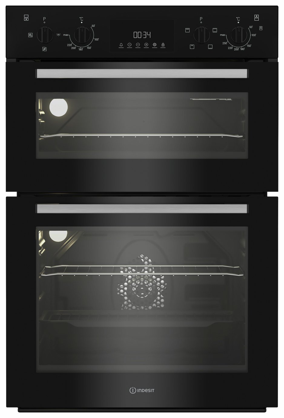 Indesit DII10DB Built In Double Electric Oven - Black