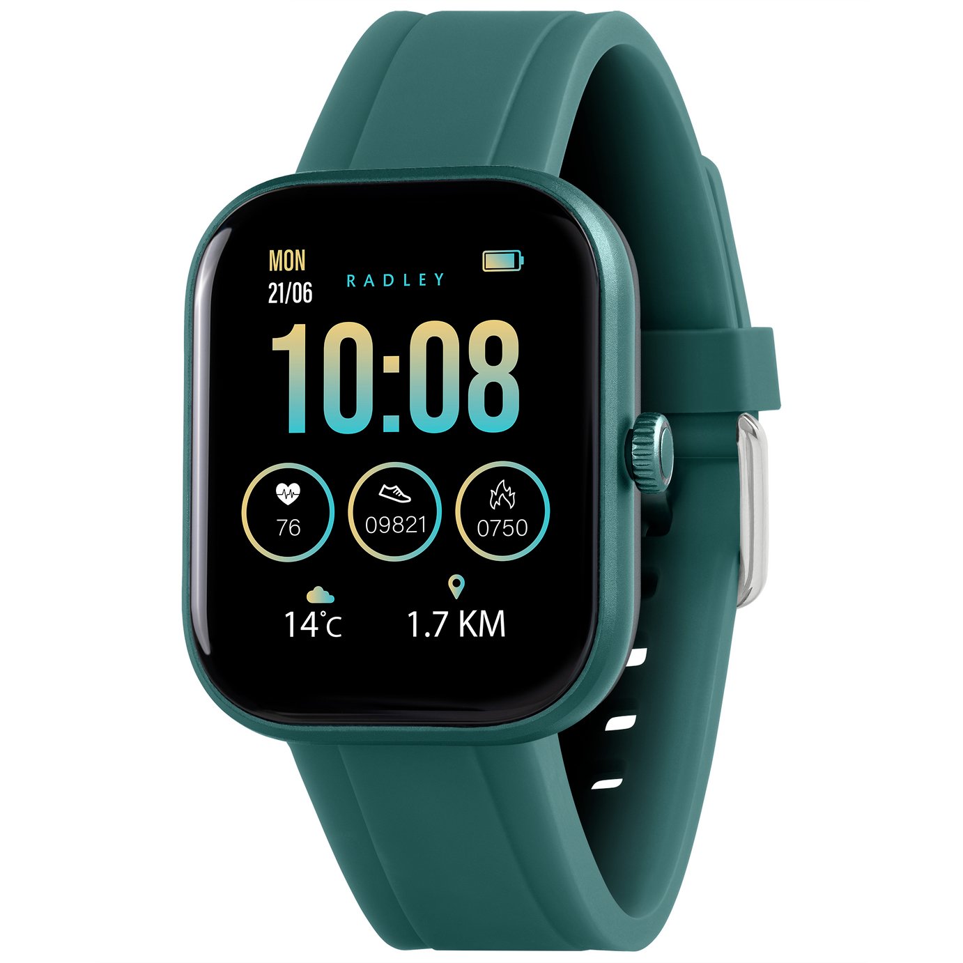 Radley Petite Case Teal Silicone Strap Smart Calling Watch