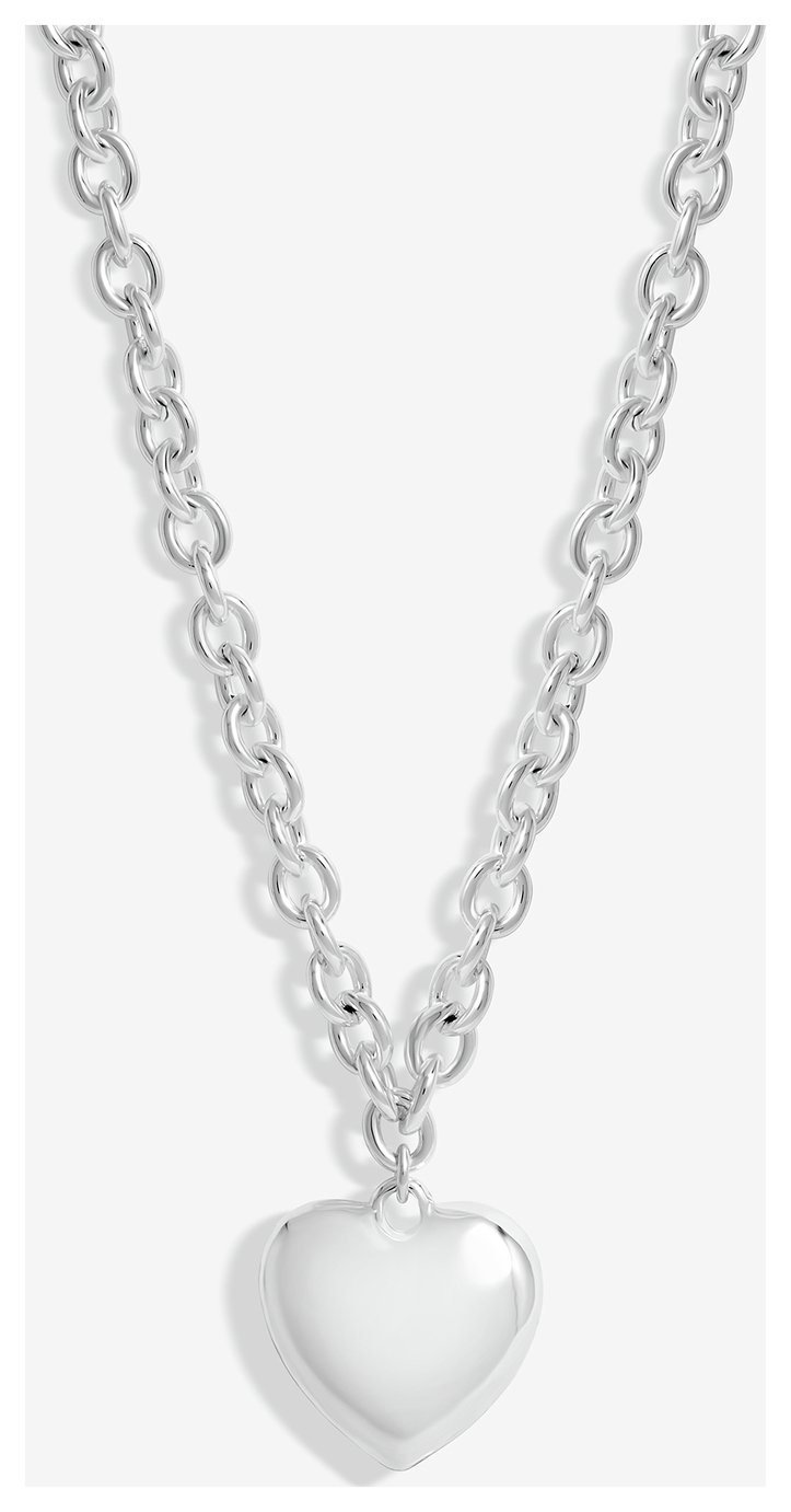 Lipsy Silver Heart Double Chain Pendant Necklace