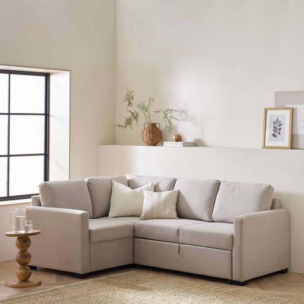 Buy Habitat Reagan Fabric Left Hand Corner Sofa Bed - Natural