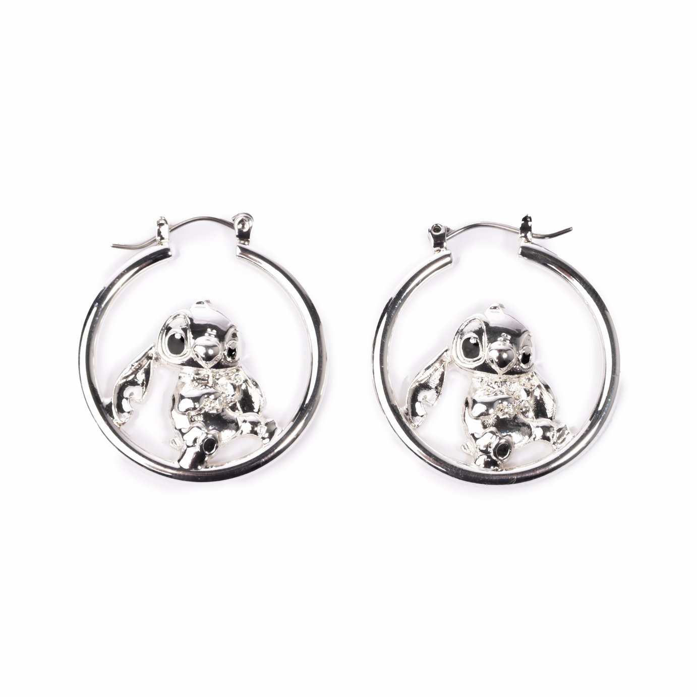 Custard London Silver Disney Stitch Hoop Earrings