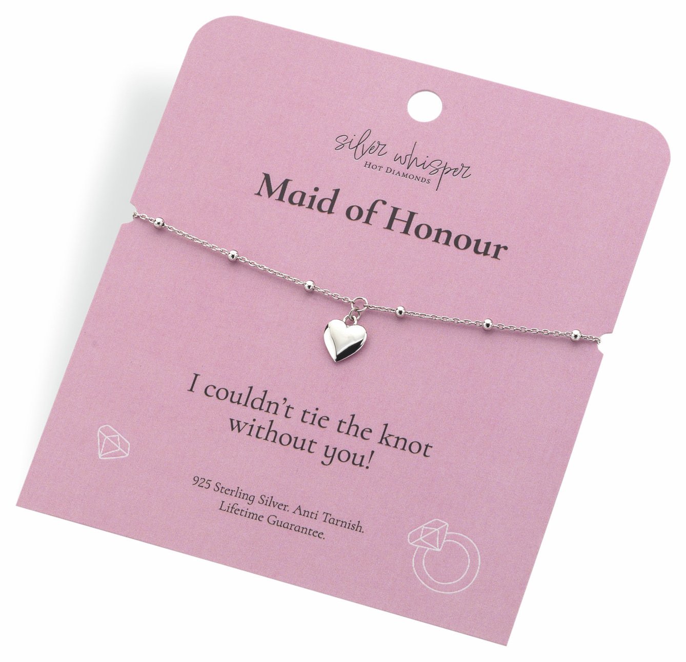 Hot Diamonds Sterling Silver Maid of Honour Charm Bracelet