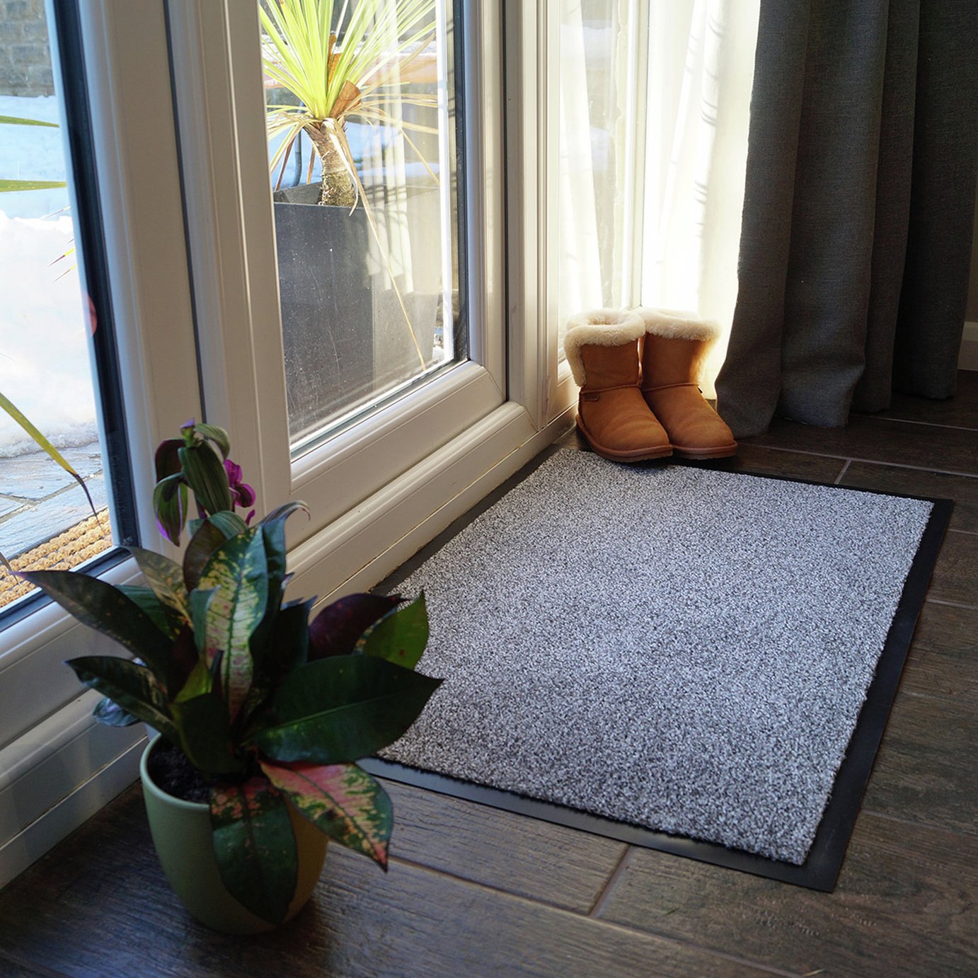 Mighty Mats Dirt Buster Light Grey Doormat - 50x80cm