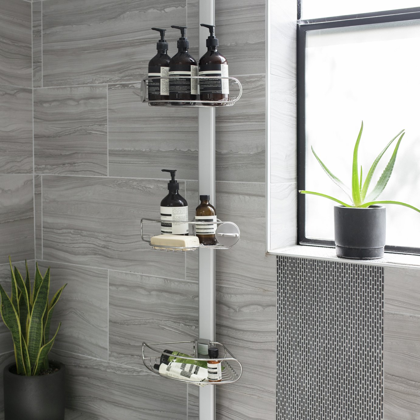 Simplehuman Large Tension Shower Caddy - Stainless Steel