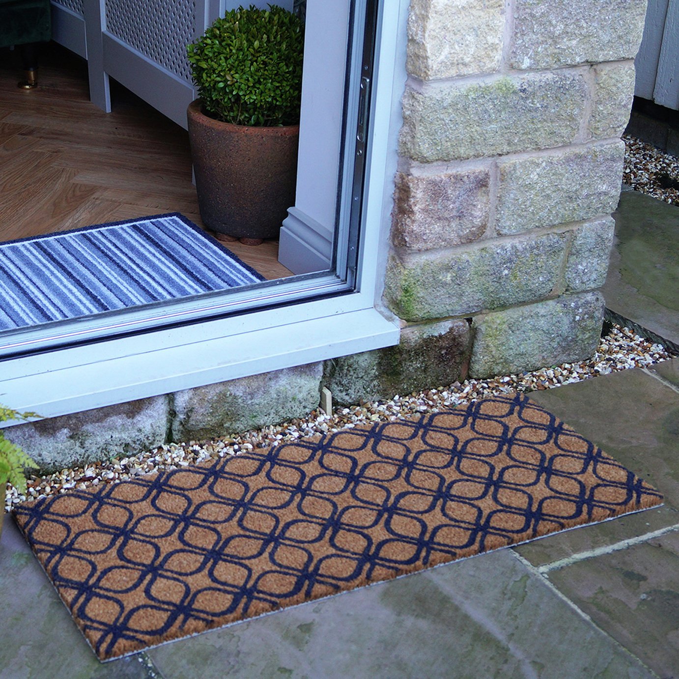 Mighty Mats Patio Latex Geo Cut Pile Doormat - 38x98cm