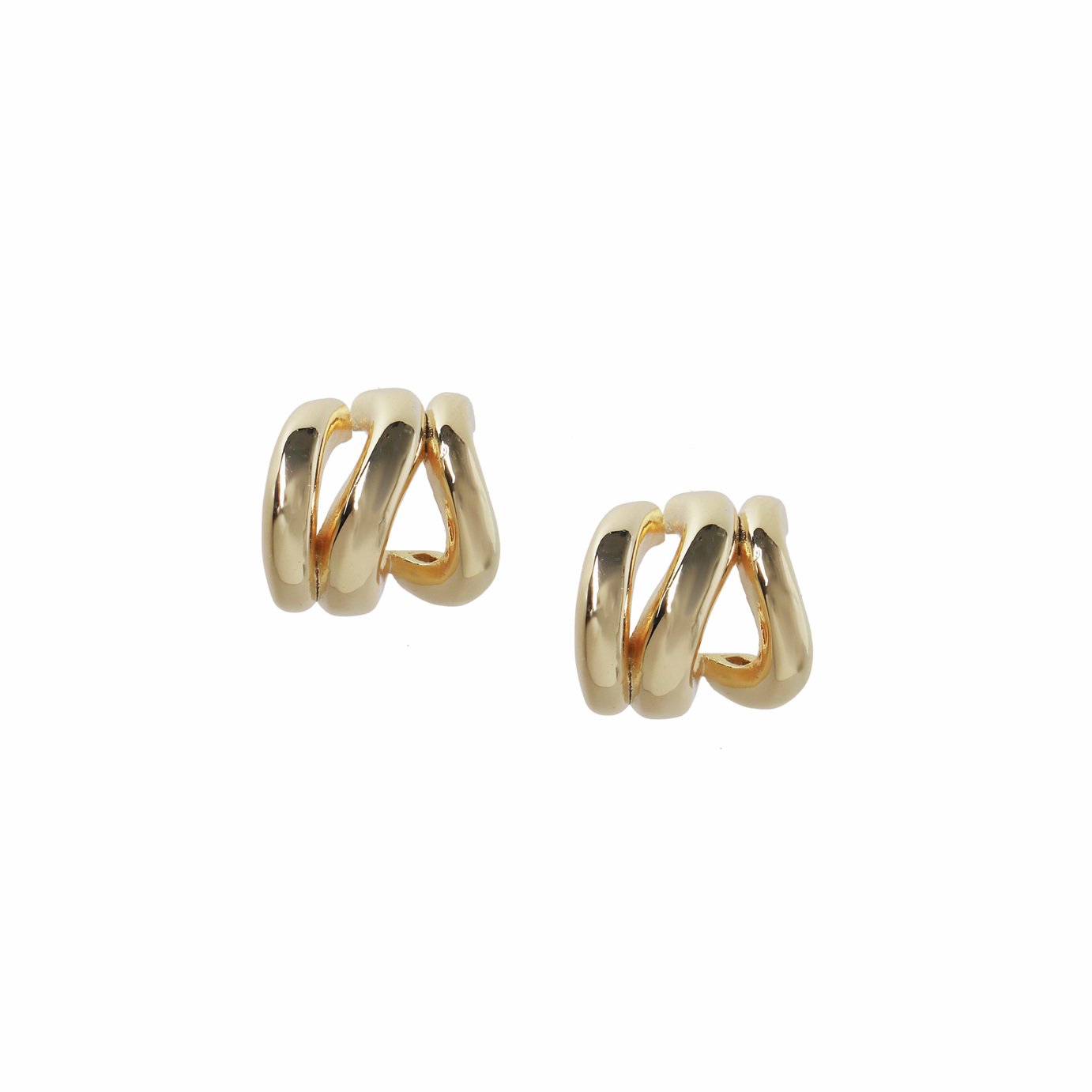 Liars & Lovers Gold Tone Mini Wave Hoop Earrings