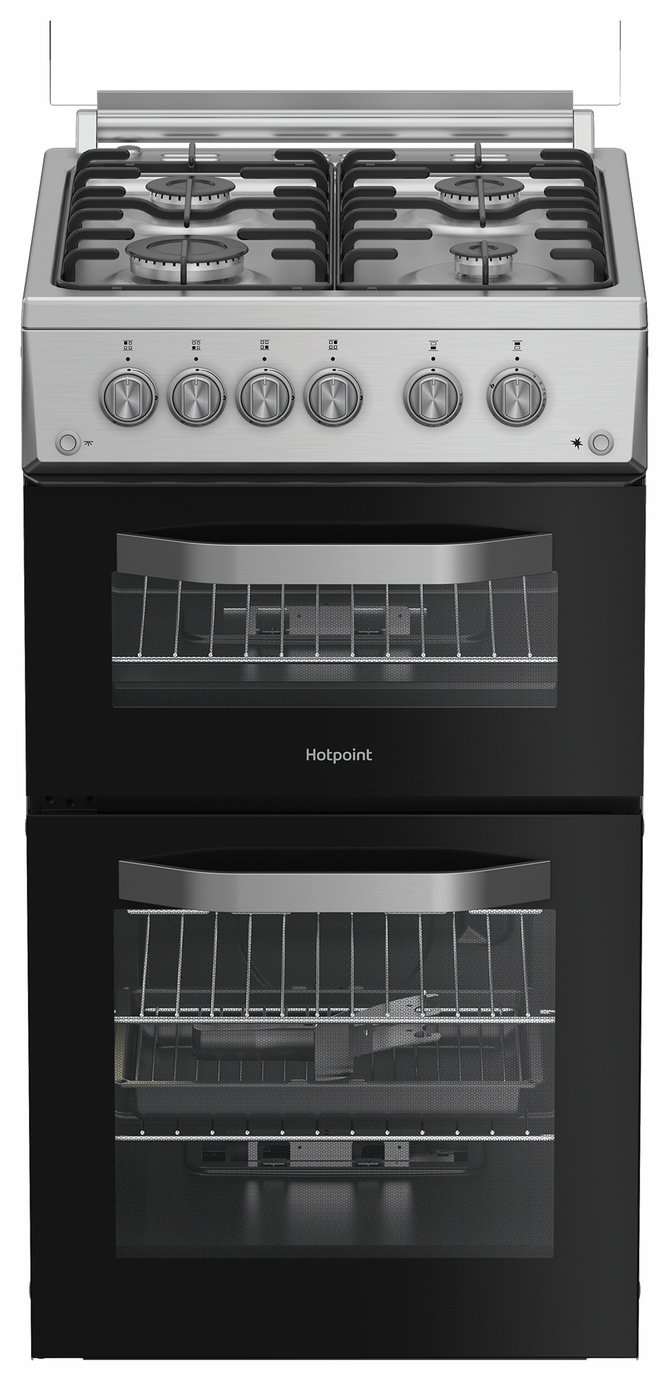 Hotpoint HDG5GCX 50cm Double Oven Gas Cooker - S/Steel