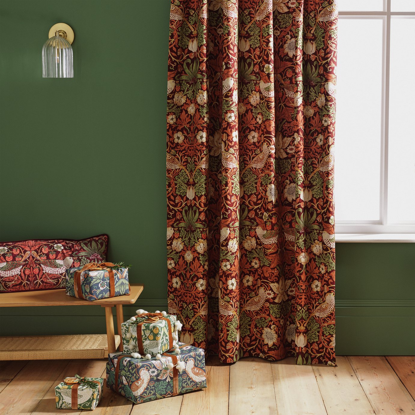 Habitat x Morris & Co. Curtains - Red - 168x229cm