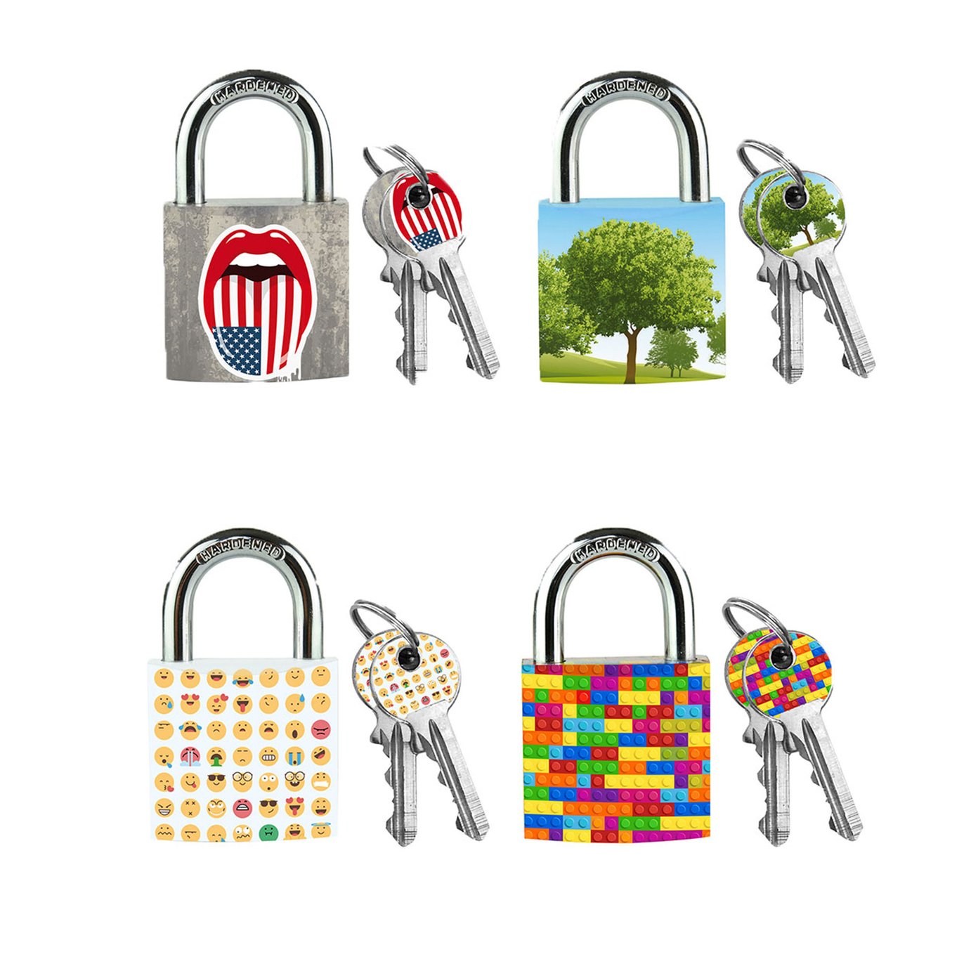 Master Lock 3430EURDAST Key Patterned Solid Body Padlock