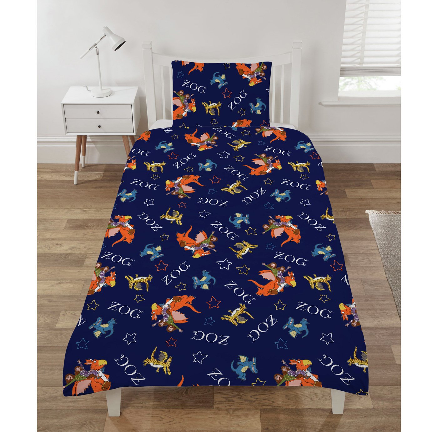 Julia Donaldson Zog Cotton Blue Kids Bedding Set - Single