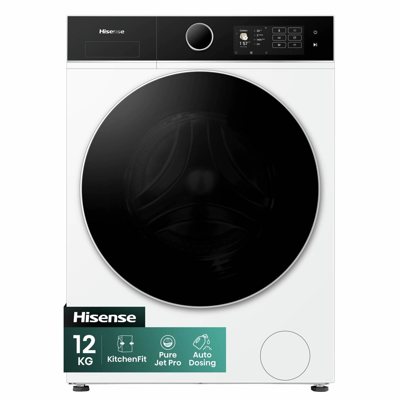 Hisense WF5I1245BWR 12KG 1400 Spin Washing Machine - White