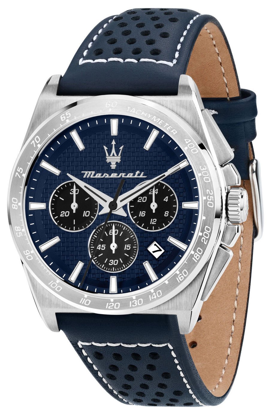 Maserati Men's Blue Leather Strap Watch
