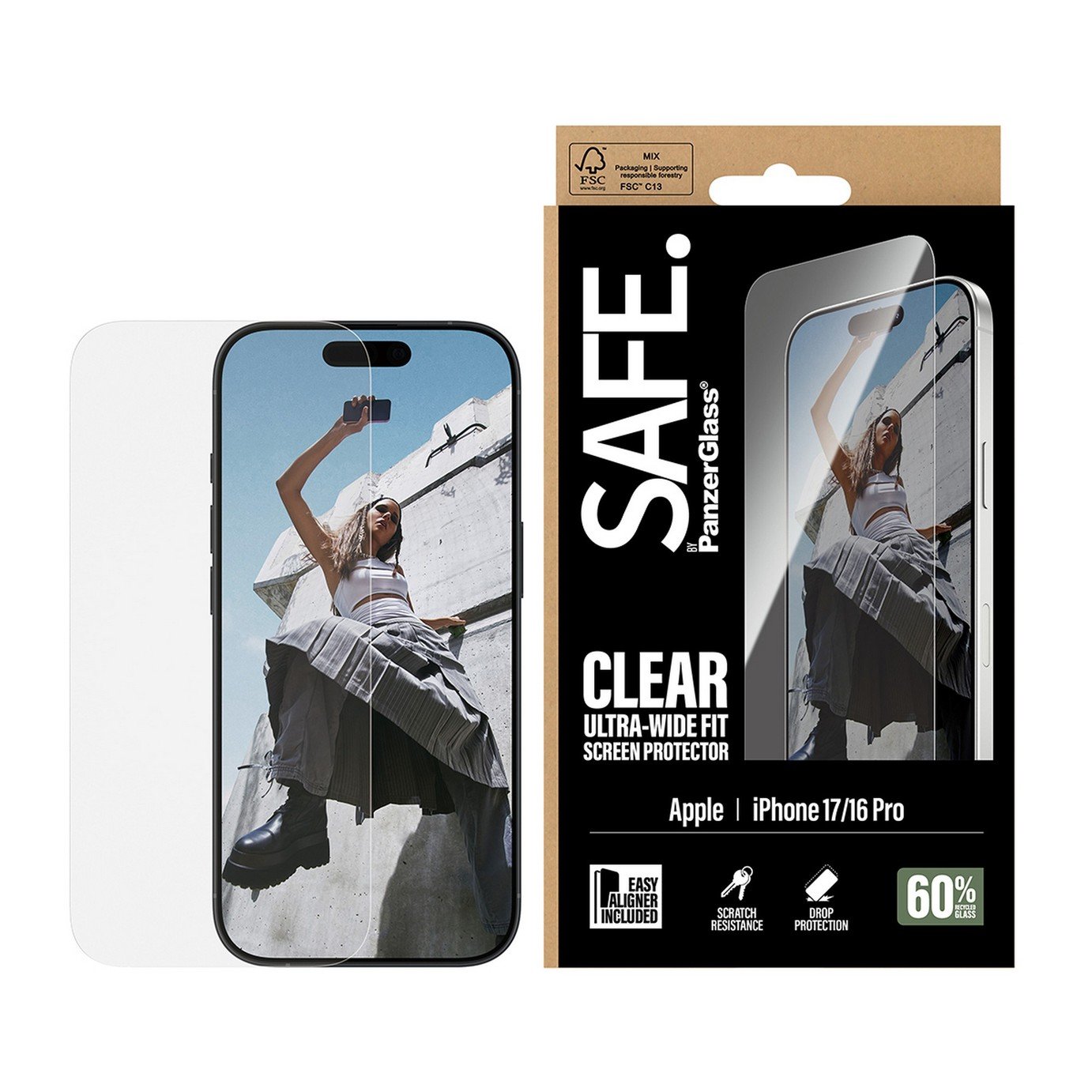 SAFE. By PanzerGlass iPhone 17/16 Pro Screen Protector