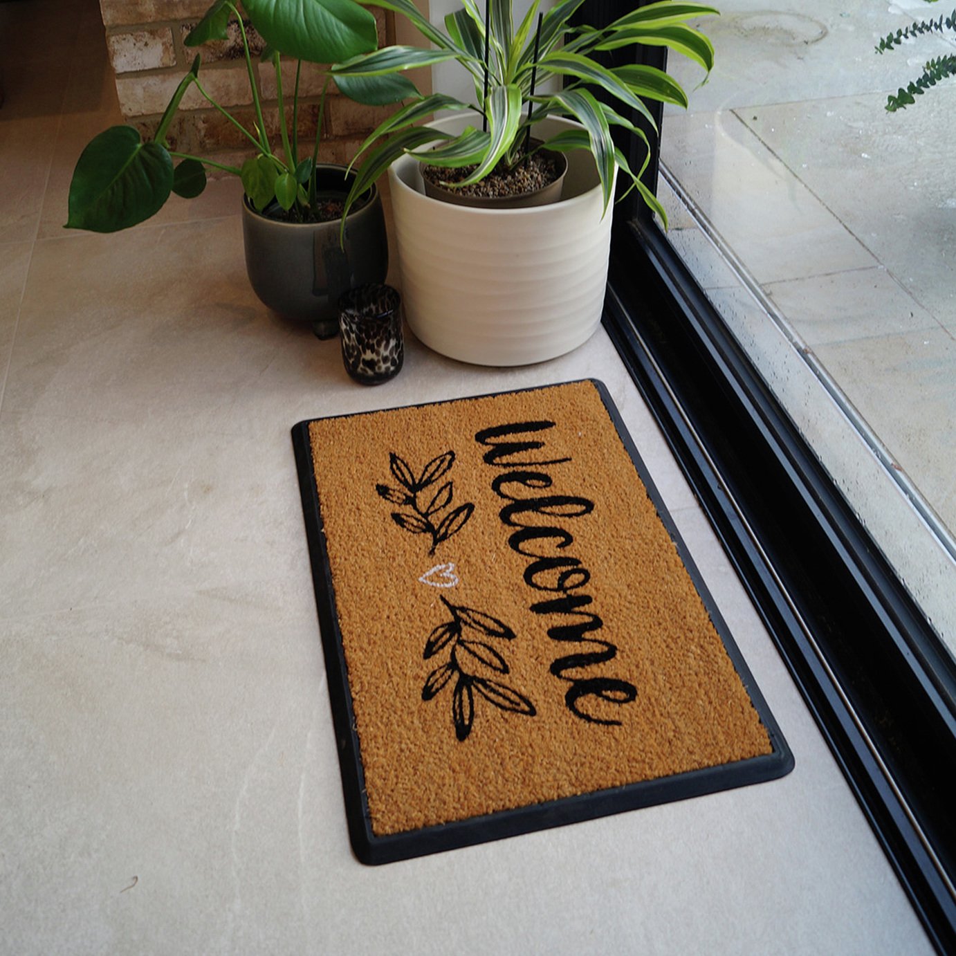 Mighty Mats Rubber Welcome Spring Cut Pile Doormat - 40x60cm
