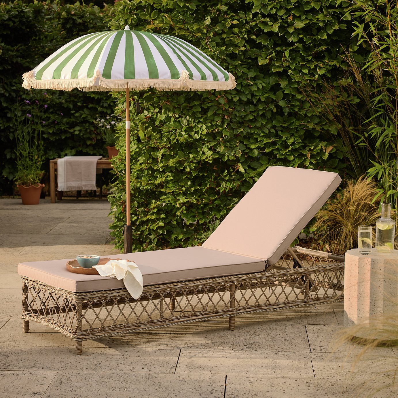 Argos Home Palermo Sun Lounger - Natural