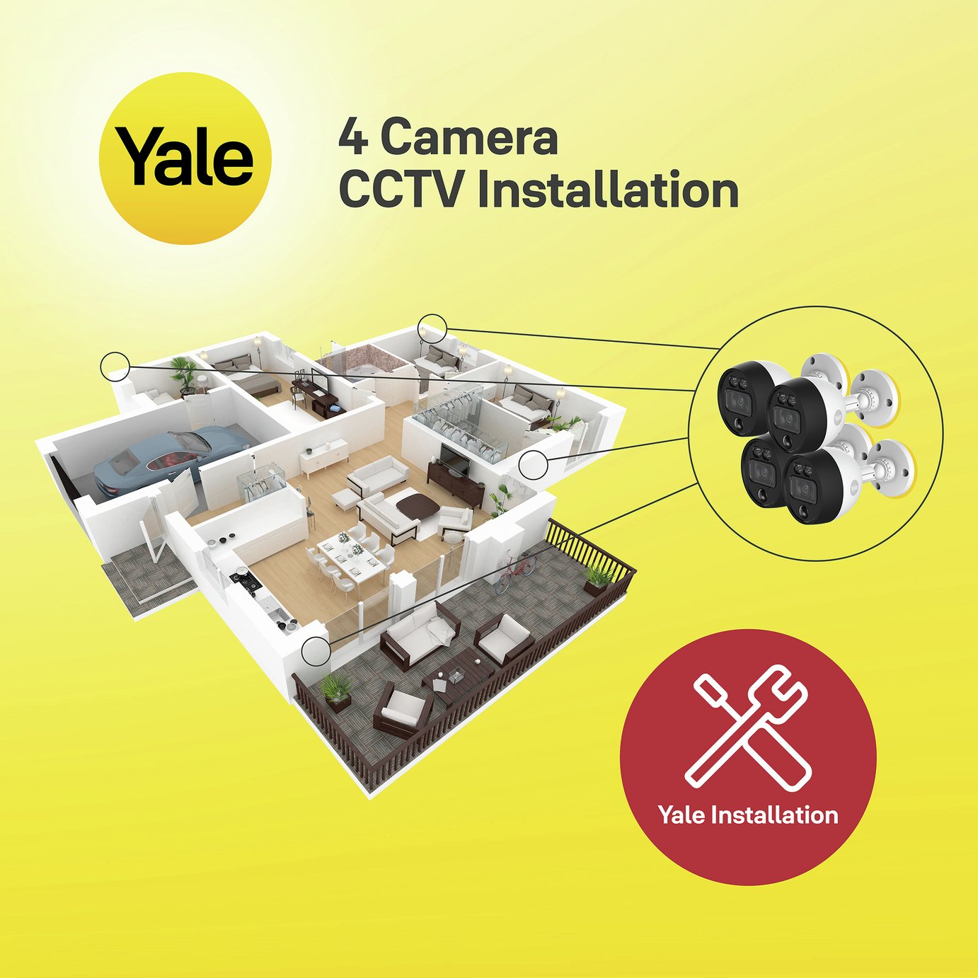 Yale 4 Camera CCTV Installation