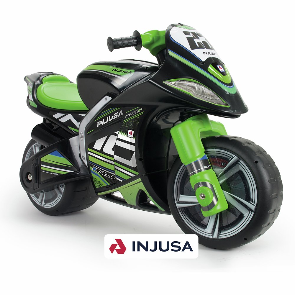 Injusa Winner Foot to Floor Motorbike - Black and Green