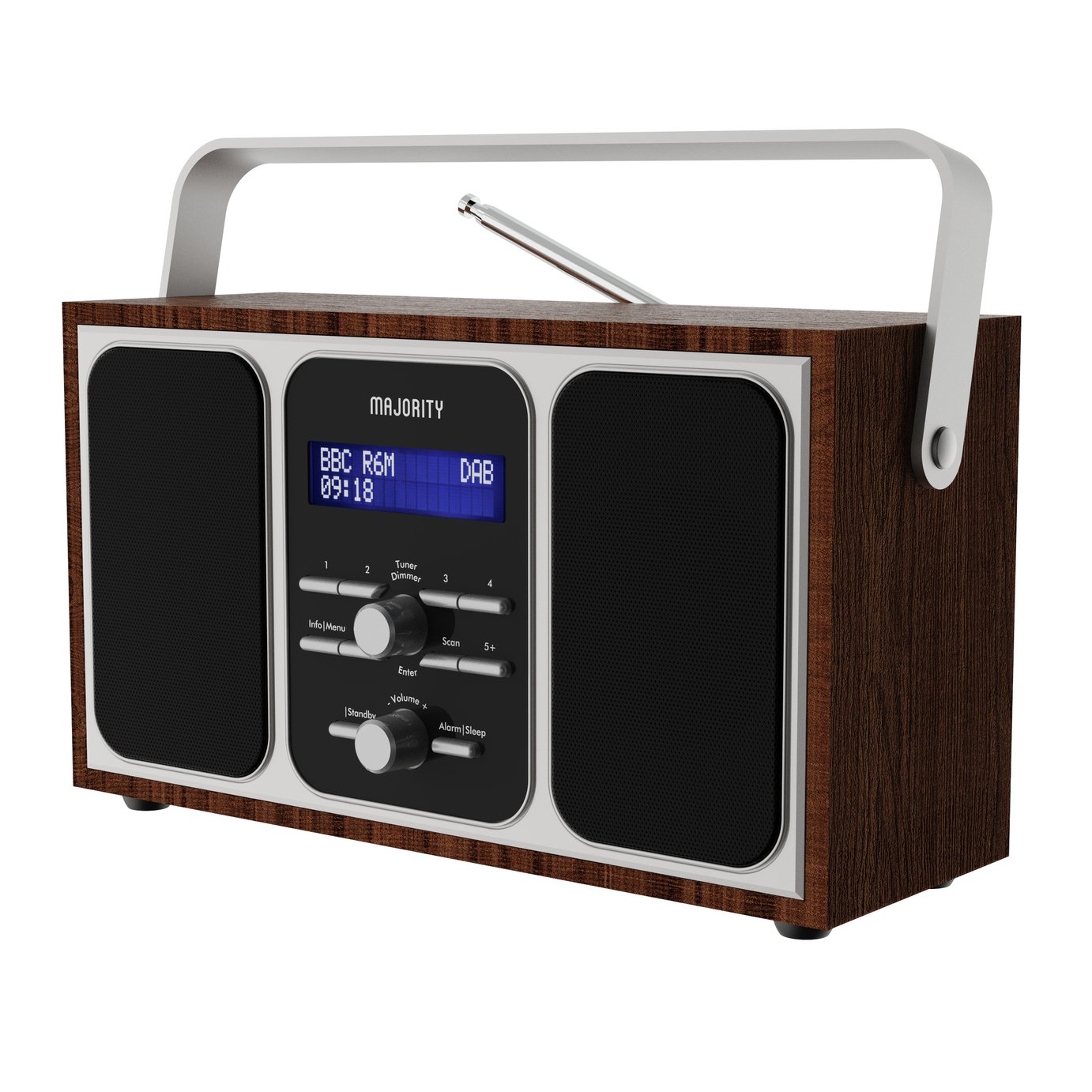 Majority Girton Portable DAB/DAB+/FM Radio - Walnut