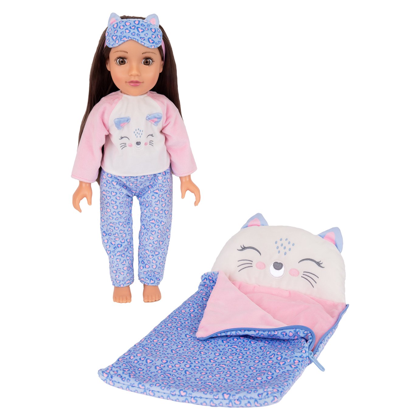 DesignAfriend 18 Inch Dolls Purr-fect Night In Sleepover Set