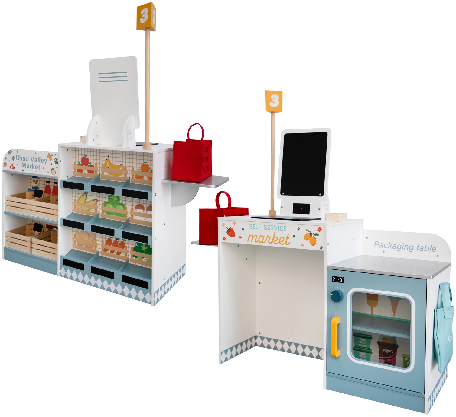 Chad Valley Wooden Supermarket Toy Set 