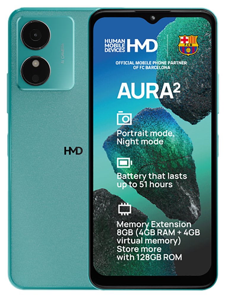 SIM Free HMD Aura2 128GB Mobile Phone - Icy Blue