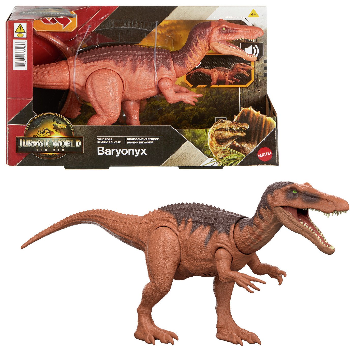 Jurassic World Rebirth Wild Roar Baryonyx Dinosaur Toy