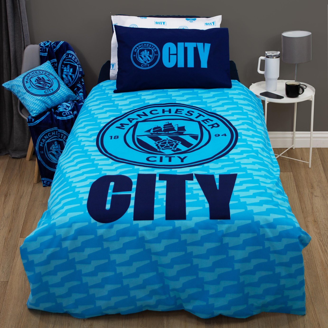 Manchester City Football Kids Bedding Set - Double