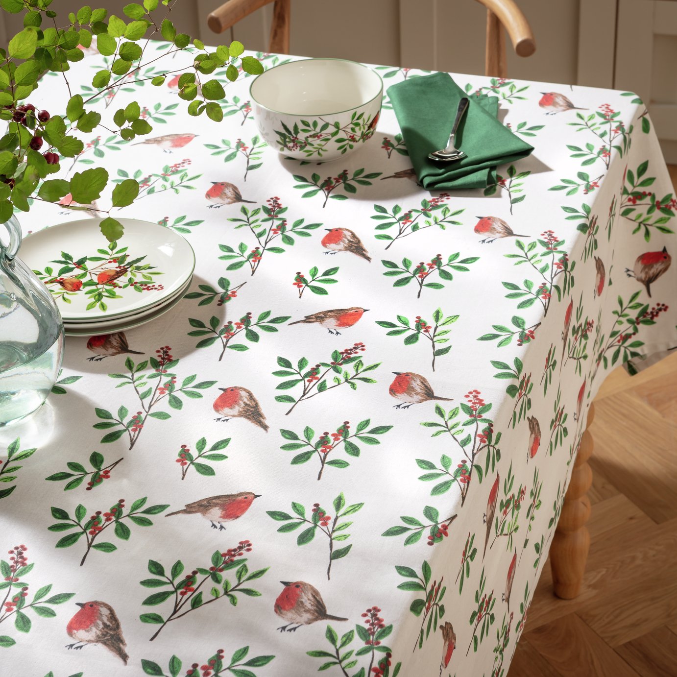 Argos Home Robin Wipe Clean Table Cloth - Cream