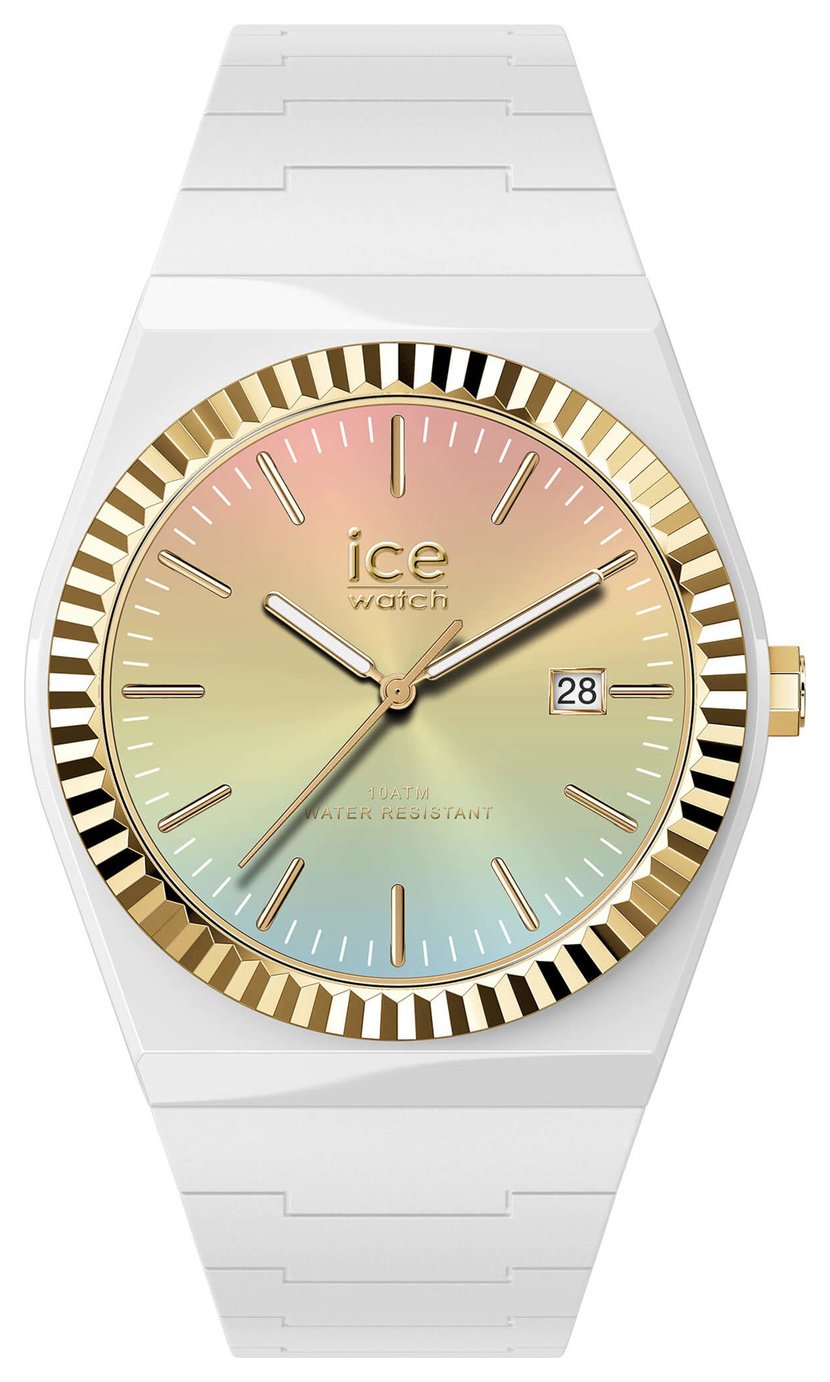 ICE-Watch Sunset Rainbow Dial White Silicone Strap Watch