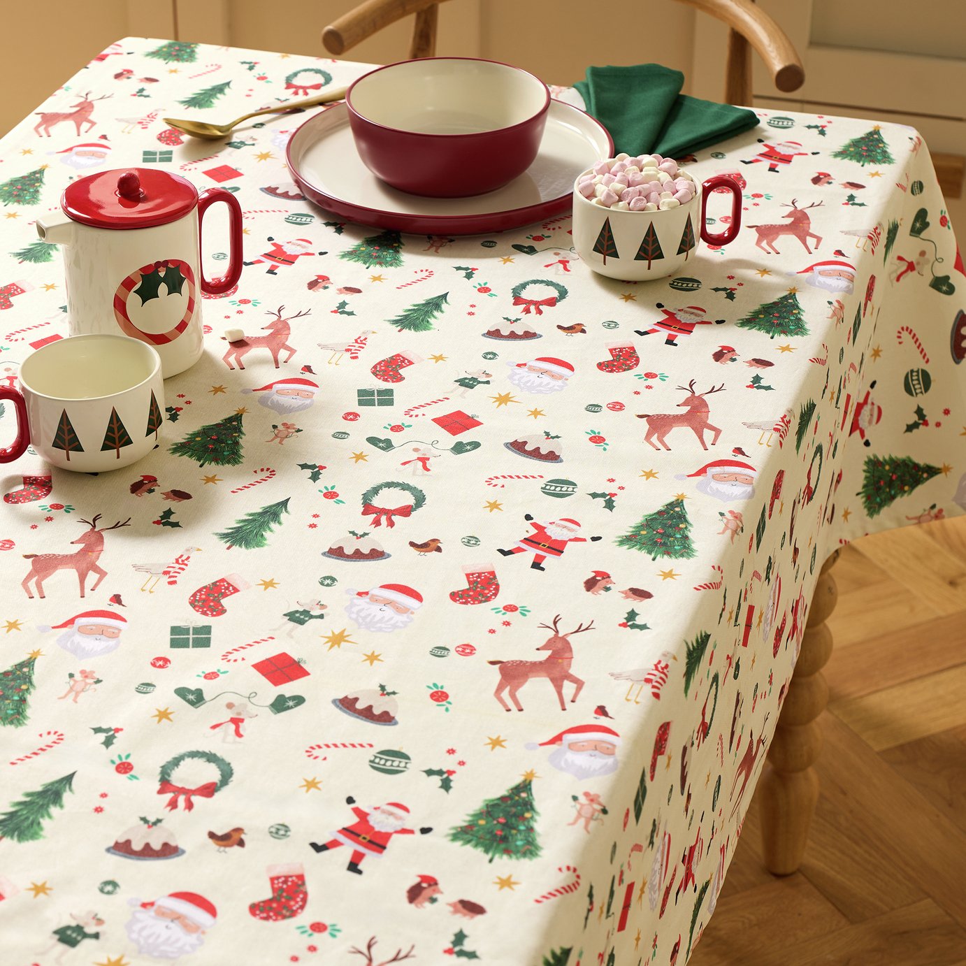 Argos Home Novelty Wipe Clean Table Cloth - Cream
