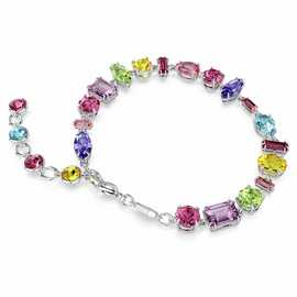 Swarovski Rhodium Plated Multicoloured Crystal Gema Bracelet