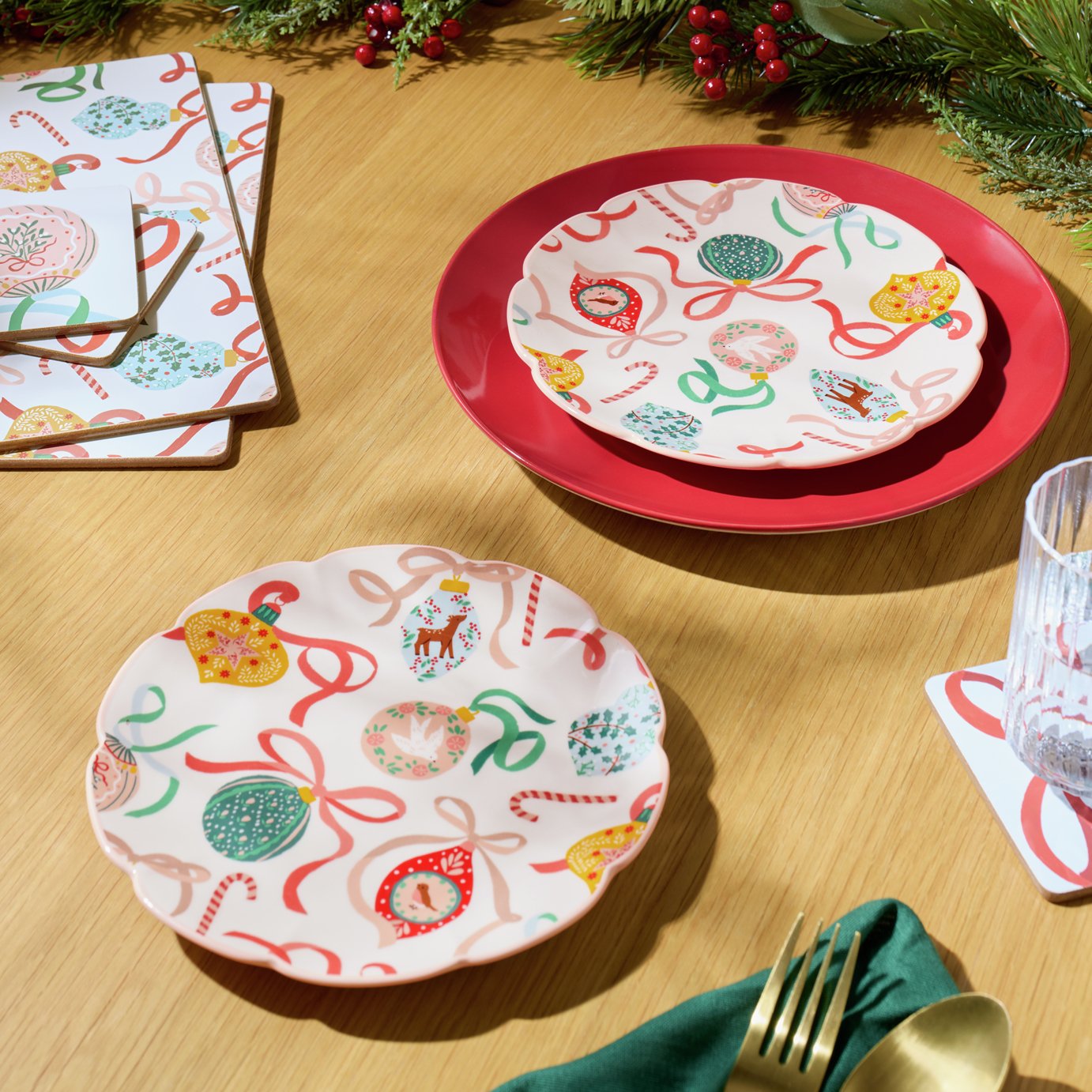 Argos Home Bow Bauble Set of 2 Side Plates
