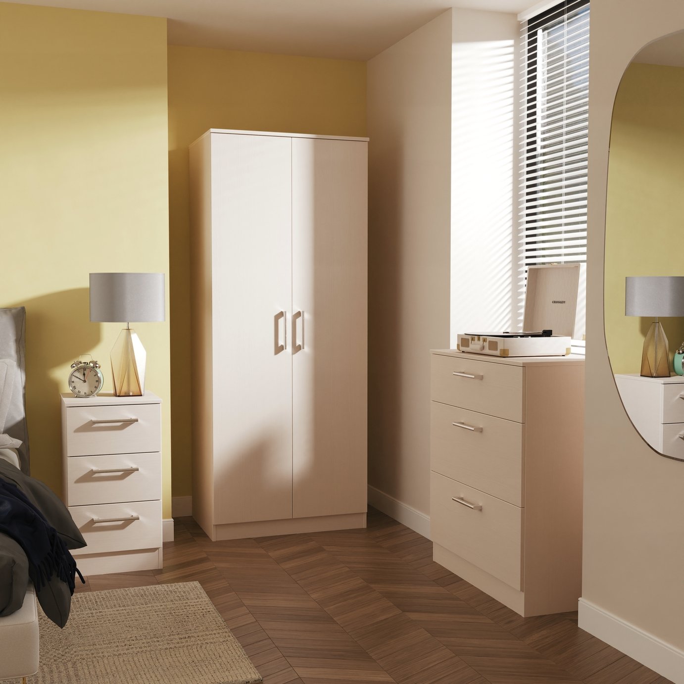 Livara Ryder 3 Piece 2 Door Wardrobe Set