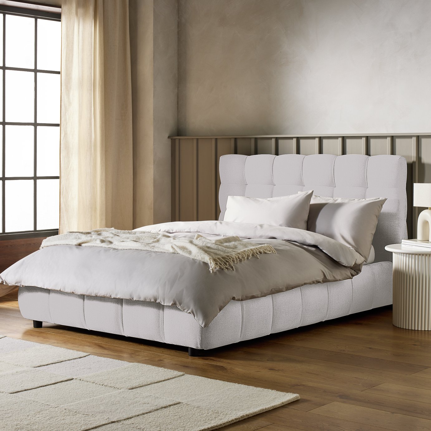 Habitat Bowie Double End Lift Ottoman Bed - Grey