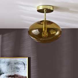 Habitat Honey Glass Pendant Light - Brown